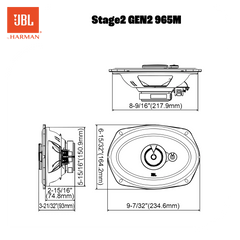 JBL Stage2 Gen2 965M haut-parleurs auto 3 voies 6x9"