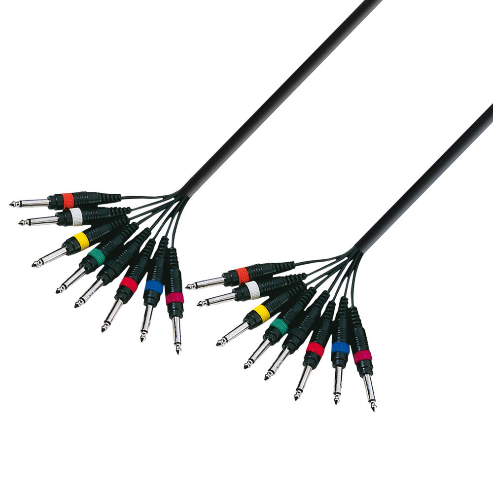 Multi-cable 8 x 6.3 mm Jack mono to 8 x 6.3 mm Jack mono