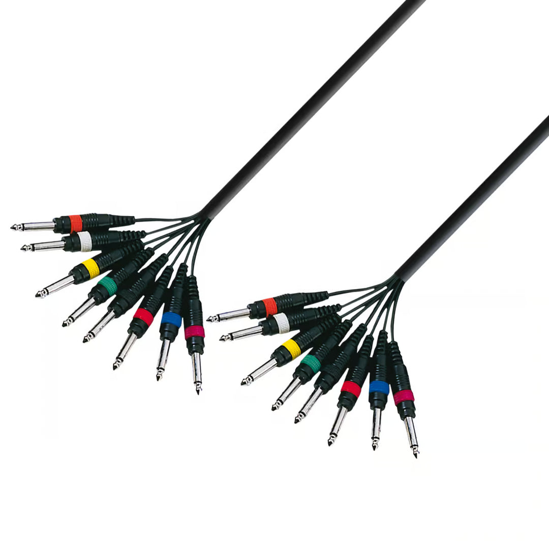 Câbles Muïipies 8 x 6.3 mm Jack mono vers 8 x 6.3 mm Jack mono (5m)