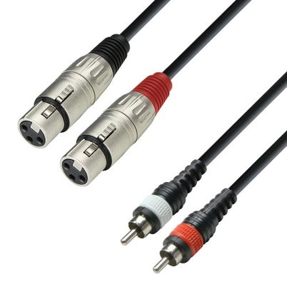 XLR Femelle vers Phono Câble adaptateur (3m)