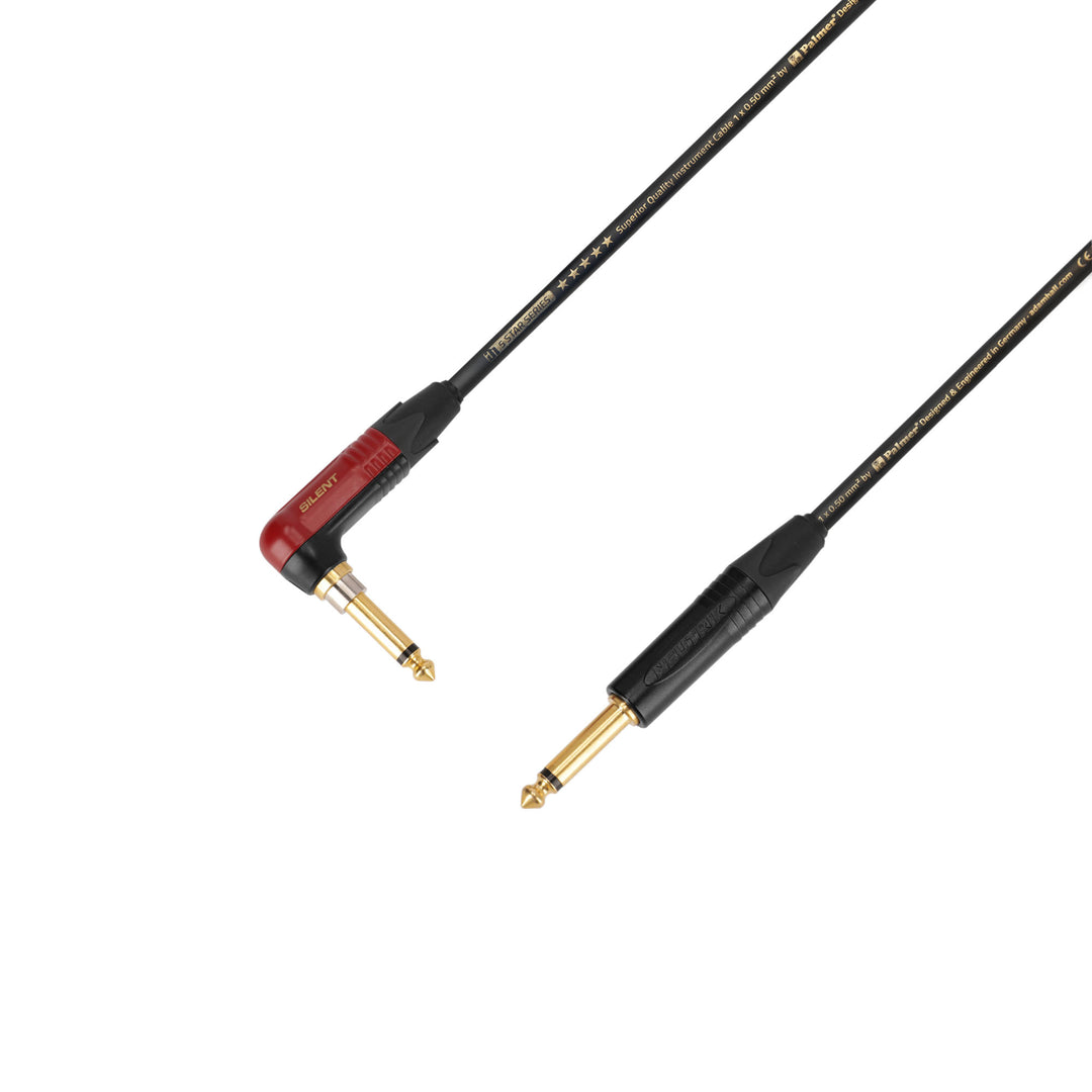 Adam Hall Cables 5 STAR IPR 0900 PALMER® CABLE SILENT - Câble d’instrument | Palmer® & Neutrik silentPLUG® jack coudé vers jack TS | 9 m