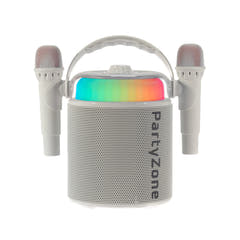 PartyZone Ensemble Karaoké avec 2 microphones (Blanc)