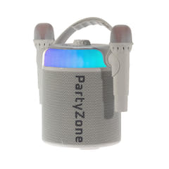 PartyZone Ensemble Karaoké avec 2 microphones (Blanc)