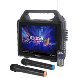 Portable karaoke speaker with screen and 2 microphones