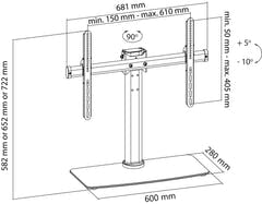 Support TV de table entièrement articulé (32-65", 45kg)