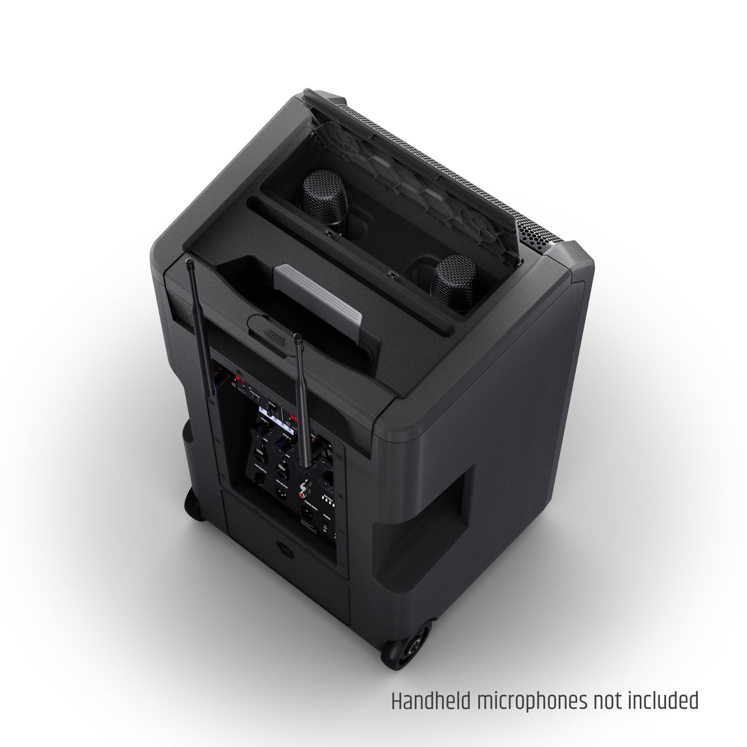 LD Systems ANNY® 10 BPH 2 B5 - Système PA Bluetooth® portable 10" sur batterie avec mixer et 2x micros serre-tête (incl. bodypacks)