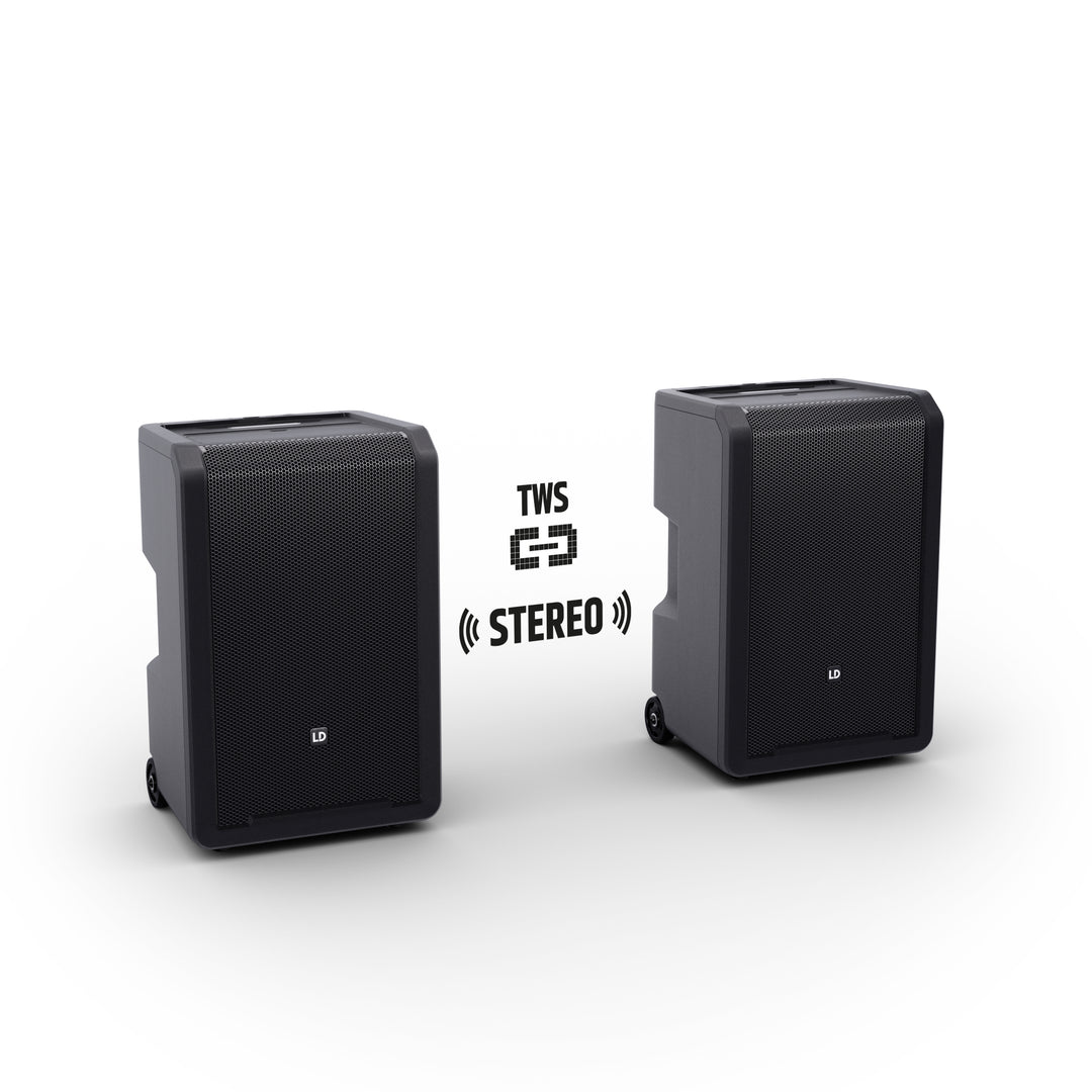 LD Systems ANNY® 10 BPH 2 B5 - Système PA Bluetooth® portable 10" sur batterie avec mixer et 2x micros serre-tête (incl. bodypacks)