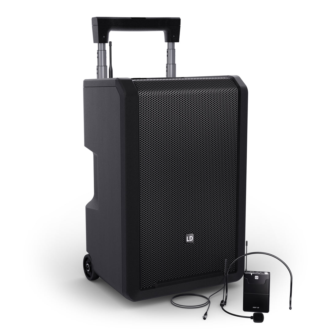 LD Systems ANNY® 10 BPH B8 - 10" système PA Bluetooth® portable sur batterie avec mixer et 1x micro-casque (bodypack inclus)