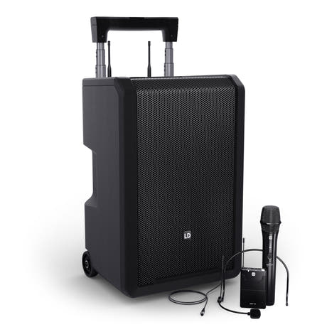 LD Systems ANNY® 10 HBH 2 B6 - Système PA Bluetooth® portable 10" sur batterie avec mixer, 1x micro main sans fil et 1x micro serre-tête (incl. bodypack)
