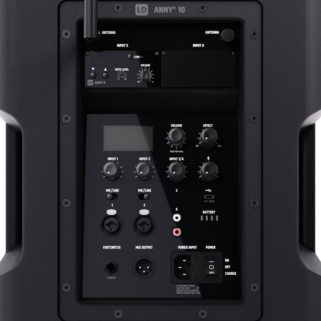 LD Systems ANNY® 10 HHD B5 - 10" système PA Bluetooth® portable sur batterie avec mixer et 1x micro main sans fil