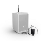 LD Systems ANNY® 8 BPH B6 W - Enceinte PA portable sur batterie avec Bluetooth® et mixer, avec 1x micro-casque (incl. bodypack), blanc pur White