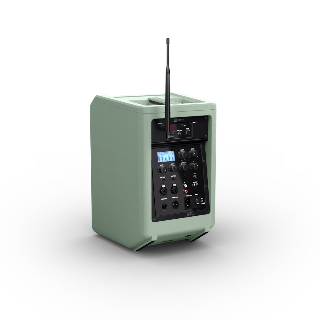 LD Systems ANNY® 8 BPH B8 GN - Enceinte PA portable sur batterie avec Bluetooth® et mixer, avec 1x micro-casque (incl. bodypack), vert aventure