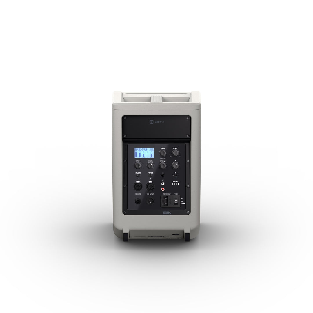 LD Systems ANNY® 8 G - enceinte PA Bluetooth® portable alimentée par batterie avec mixer, gris urbain