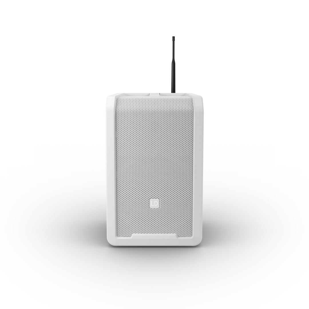 LD Systems ANNY® 8 HHD B5 W - Enceinte PA Bluetooth® portable sur batterie avec mixer et 1x micro main sans fil, blanc pur