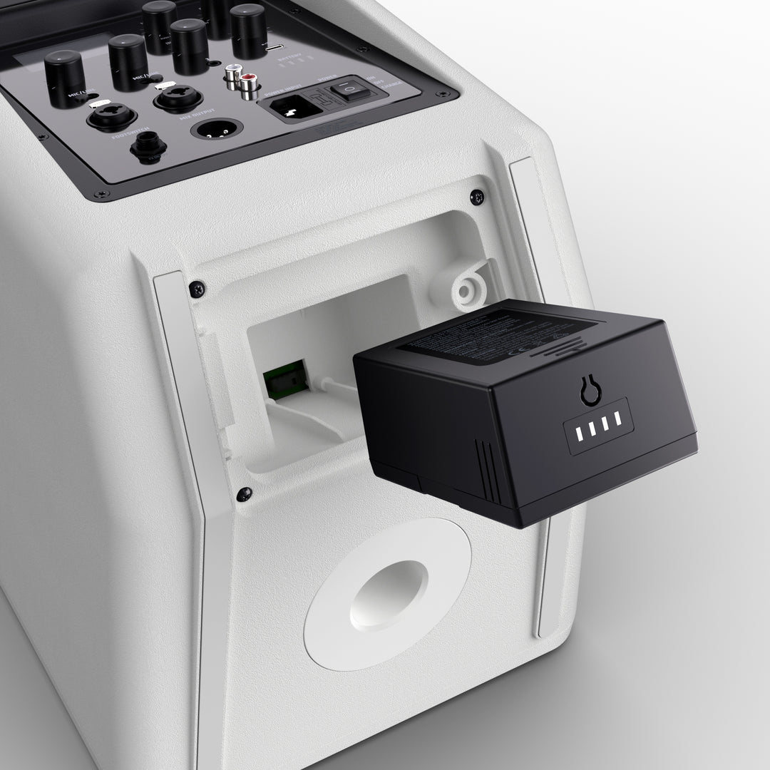 LD Systems ANNY® 8 HHD B5 W - Enceinte PA Bluetooth® portable sur batterie avec mixer et 1x micro main sans fil, blanc pur