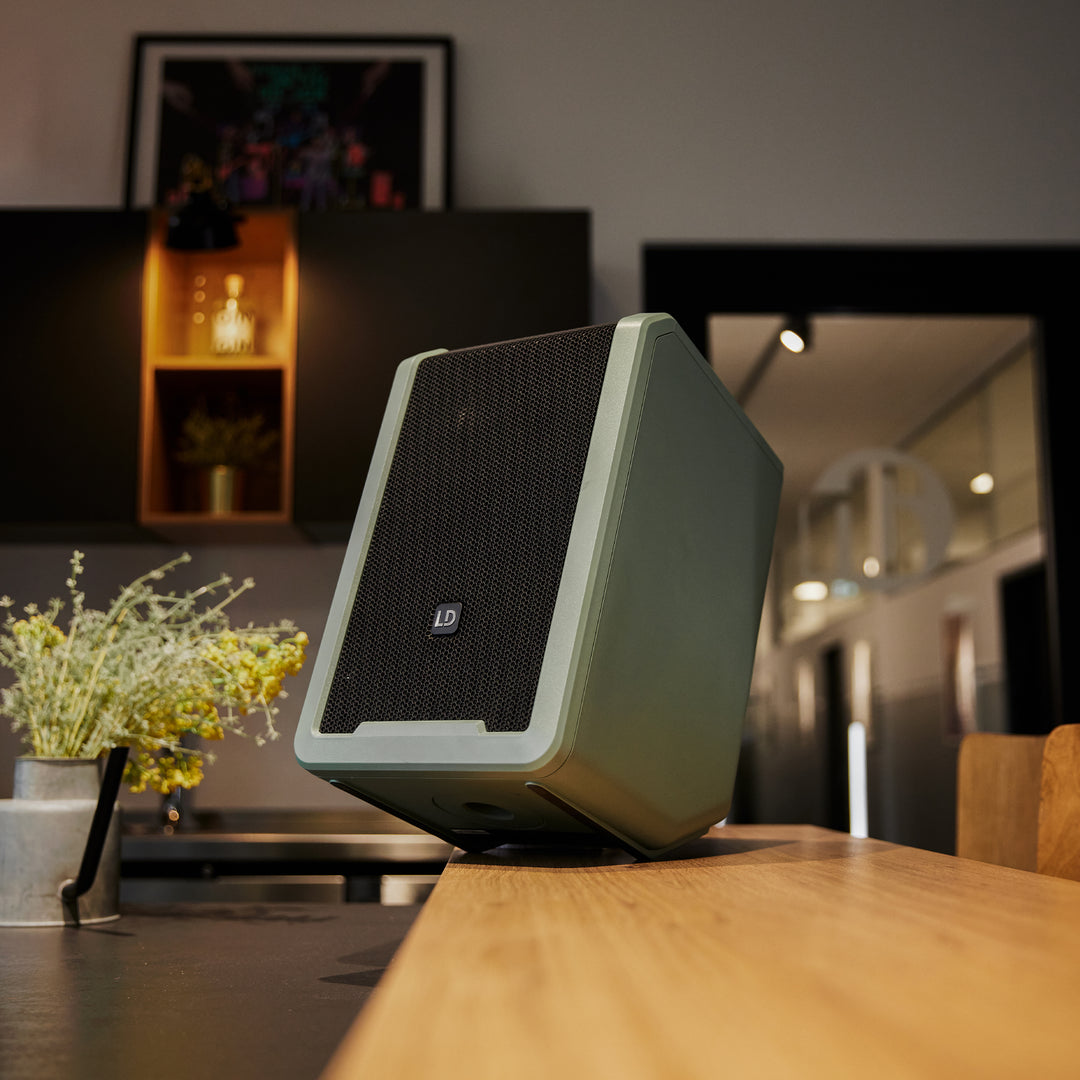 LD Systems ANNY® 8 HHD B6 GN - Enceinte PA Bluetooth® portable sur batterie avec mixer et 1x micro main sans fil, vert aventure
