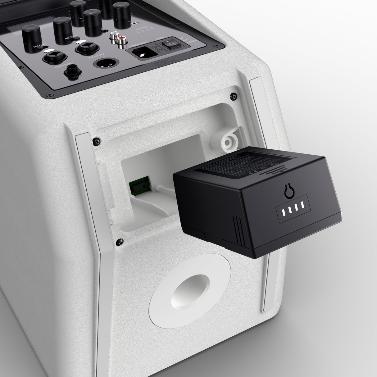 LD Systems ANNY® 8 HHD B6 W - Enceinte PA Bluetooth® portable sur batterie avec mixer et 1x micro main sans fil, blanc pur