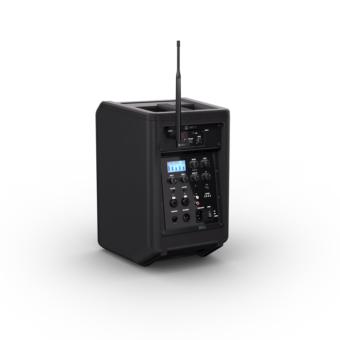 LD Systems ANNY® 8 HHD B6 - Enceinte PA Bluetooth® portable sur batterie avec mixer et 1 x micro main sans fil, noir de scène Black