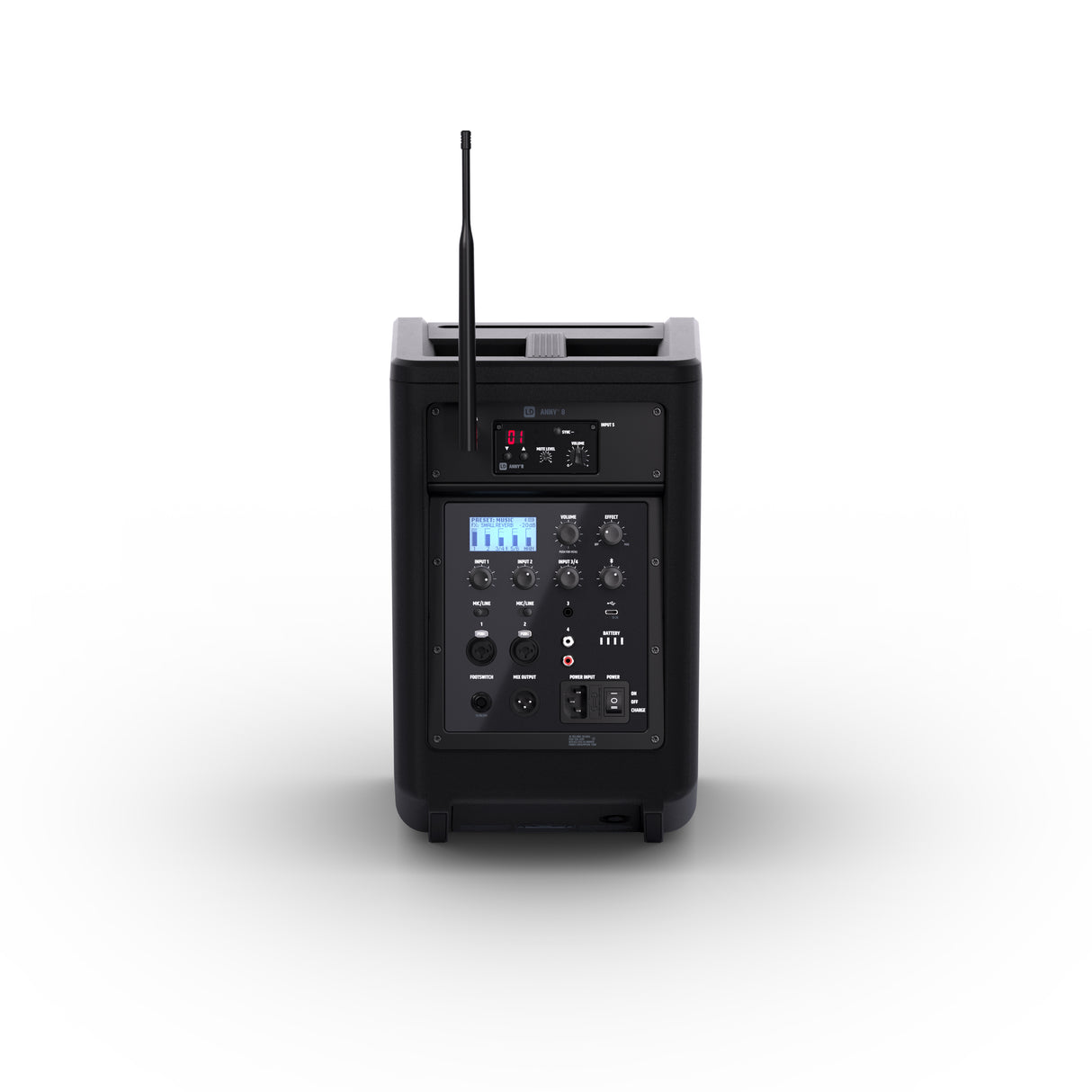 LD Systems ANNY® 8 HHD B6 - Enceinte PA Bluetooth® portable sur batterie avec mixer et 1 x micro main sans fil, noir de scène Black