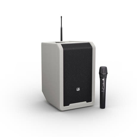LD Systems ANNY® 8 HHD B8 G - Enceinte PA Bluetooth® portable sur batterie avec mixer et 1 micro main sans fil, gris urbain