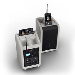 LD Systems ANNY® 8 HHD B8 G - Enceinte PA Bluetooth® portable sur batterie avec mixer et 1 micro main sans fil, gris urbain