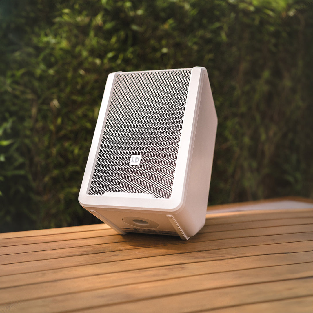 LD Systems ANNY® 8 HHD B8 W - Enceinte PA Bluetooth® portable sur batterie avec mixer et 1x micro main sans fil, blanc pur