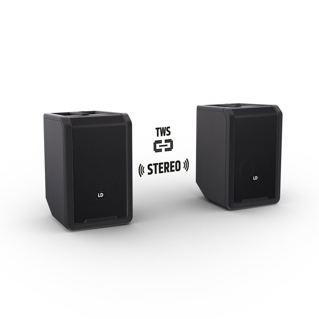 LD Systems ANNY® 8 HHD B8 - Enceinte PA Bluetooth® portable sur batterie avec mixer et 1 x micro main sans fil, noir de scène Black