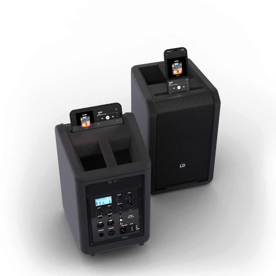 LD Systems ANNY® 8 - Enceinte PA Bluetooth® portable sur batterie avec mixer, Stage Black