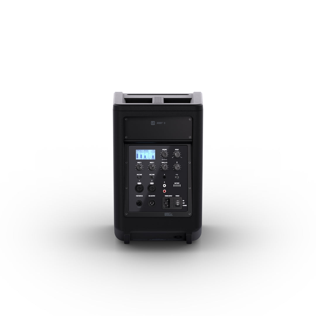 LD Systems ANNY® 8 - Enceinte PA Bluetooth® portable sur batterie avec mixer, Stage Black