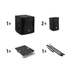 LD Systems DAVE 12 G4X BAG SET - Kit de transport avec plateau à roulettes et housse de protection pour DAVE 12 G4X