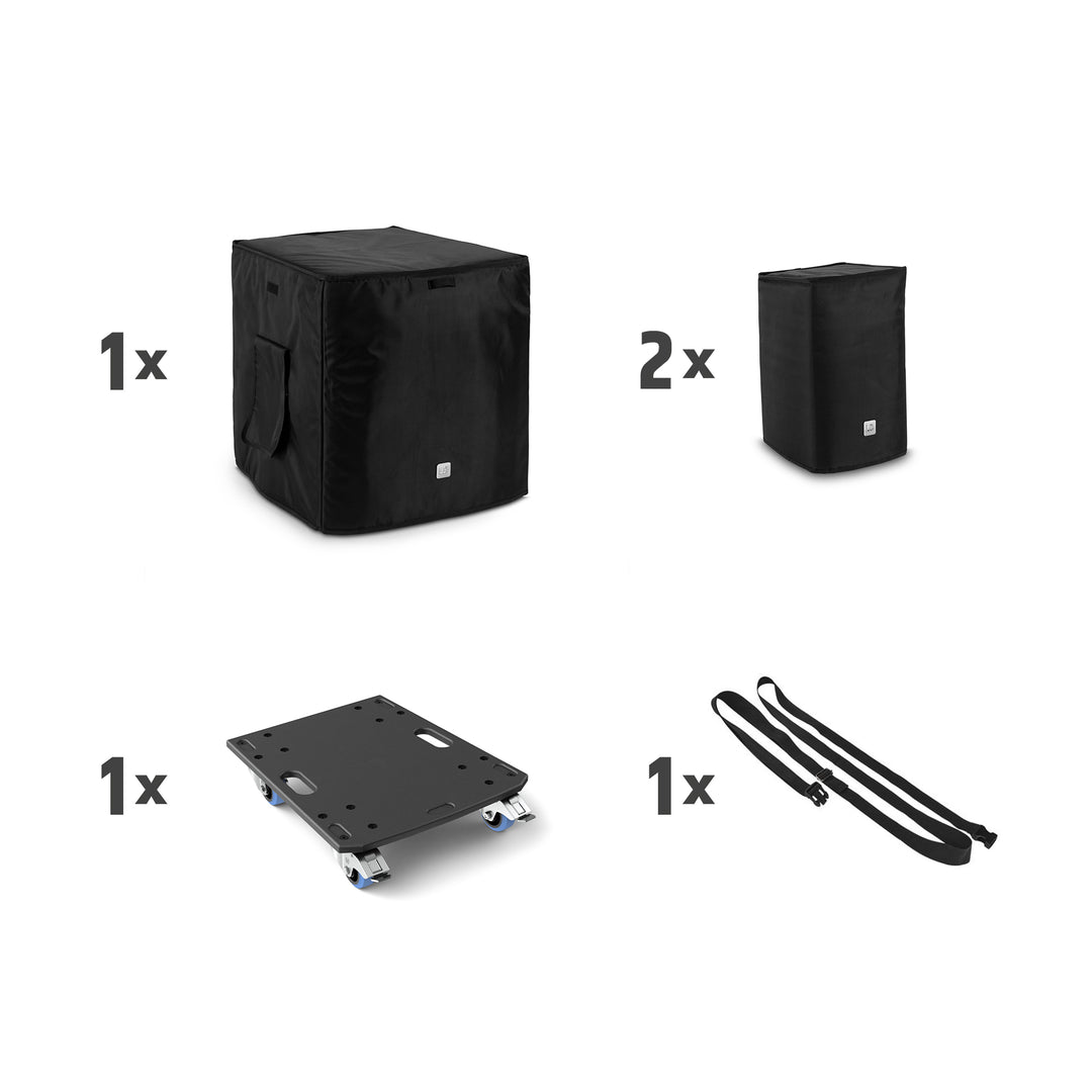 LD Systems DAVE 12 G4X BAG SET - Kit de transport avec plateau à roulettes et housse de protection pour DAVE 12 G4X