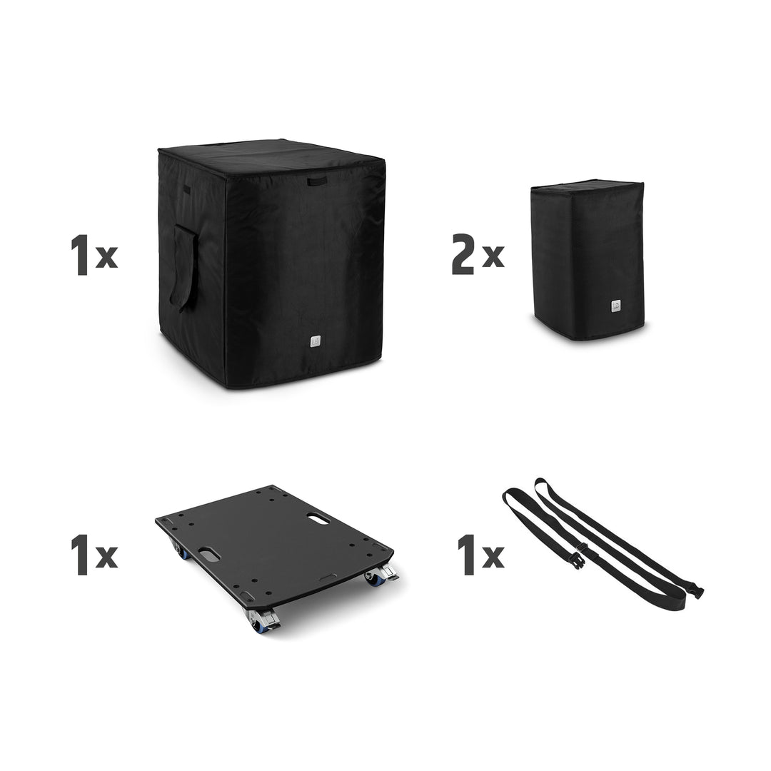LD Systems DAVE 18 G4X BAG SET - Kit de transport avec plateau à roulettes et housse de protection pour DAVE 18 G4X