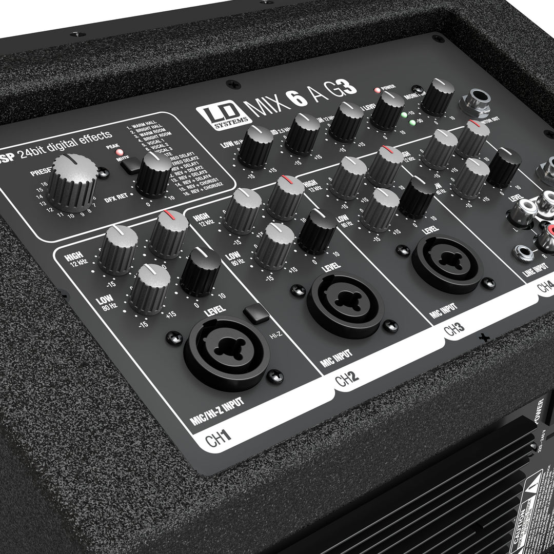 LD Systems MIX 6 A G3 - enceinte active 2 voies avec mixer 4 canaux intégré