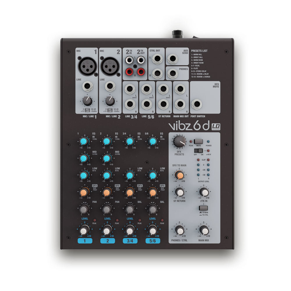 LD Systems VIBZ 6 D - Console de mixage 6 canaux avec DFX