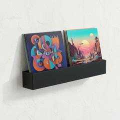 Studio 57 Présentoir mural double pour vinyles (noir)