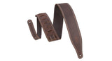 Levys M17BDS sangle de guitare 2 1/2", dark marron à effet pull-up