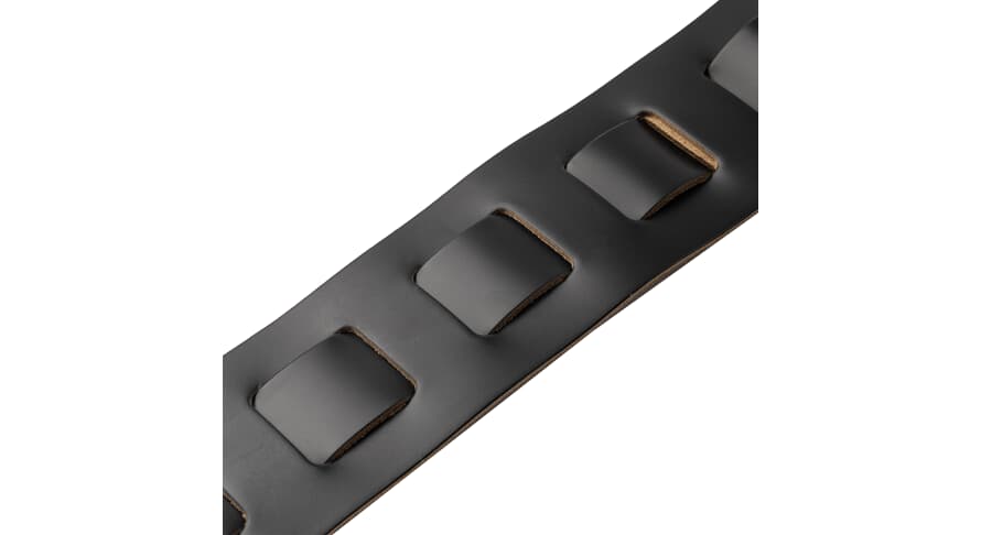 Levys M26PD sangle de guitare, noire avec envers marron clair