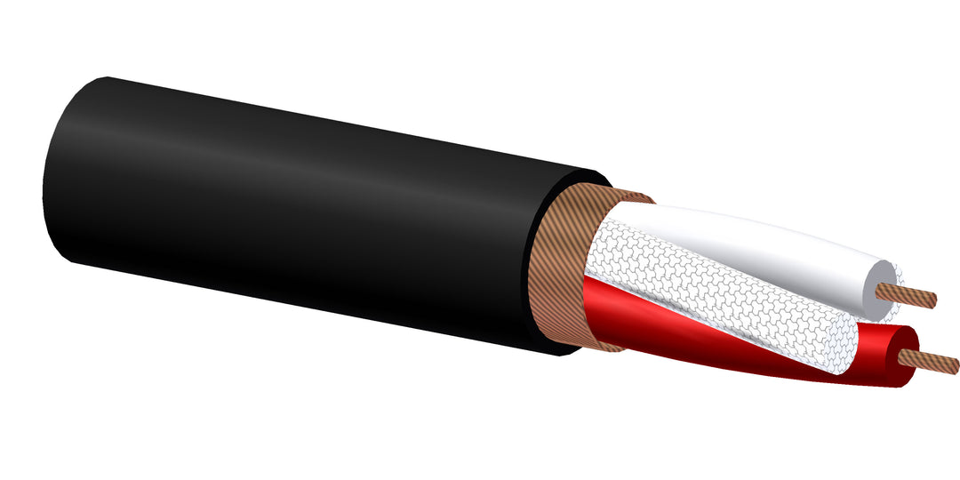 Câble de microphone ProCab 2 X 0,23 mm² noir - 500 mètres
