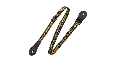 Sangle de mandoline et d’ukulélé Levys MJ19UKE 1/2", noire et jaune