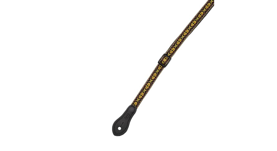 Sangle de mandoline et d’ukulélé Levys MJ19UKE 1/2", noire et jaune