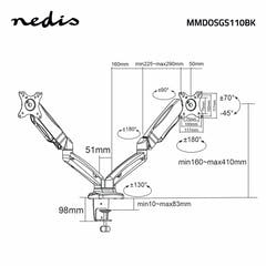 Table mount for 2 monitors (15-32")