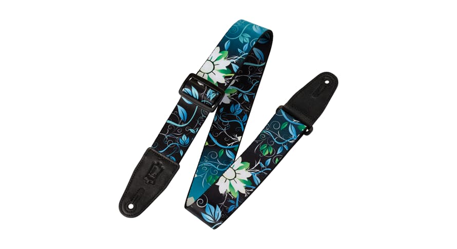 Levys MPD2-038 sangle de guitares 2", fleurs bleues