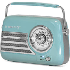 Madison Radio Rétro avec Bluetooth et FM (Bleu)