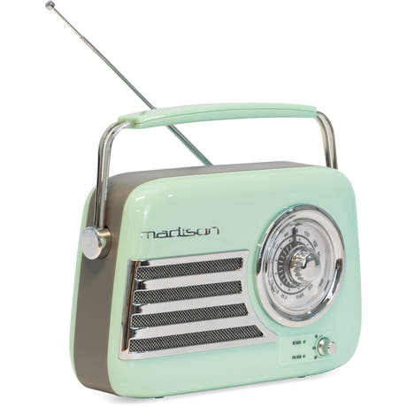 Madison Radio Rétro avec Bluetooth et FM (Menthe)