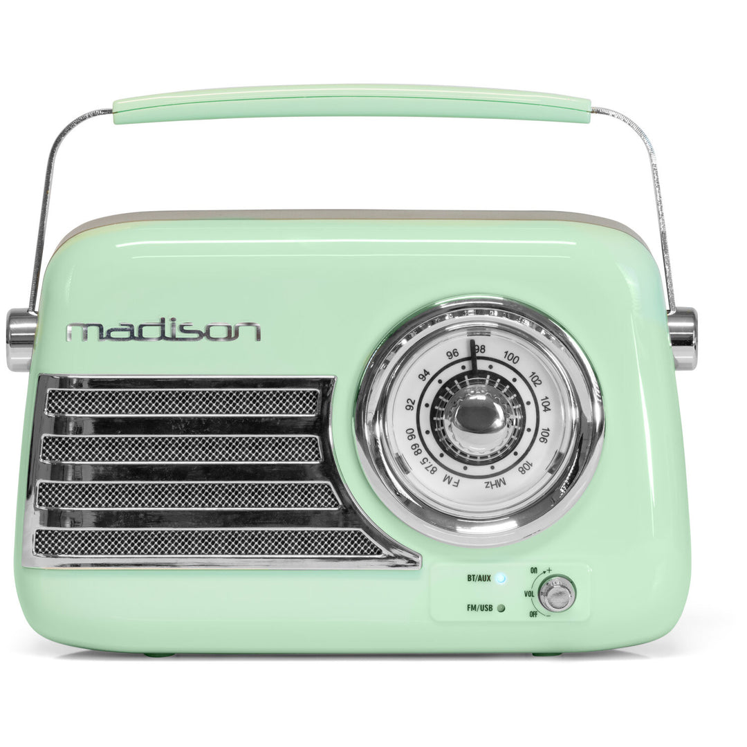 Madison Radio Rétro avec Bluetooth et FM (Menthe)