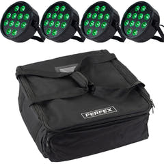 Projecteur PAR Marconi Polaris 12x12W RGBW Pack de 4 avec sac