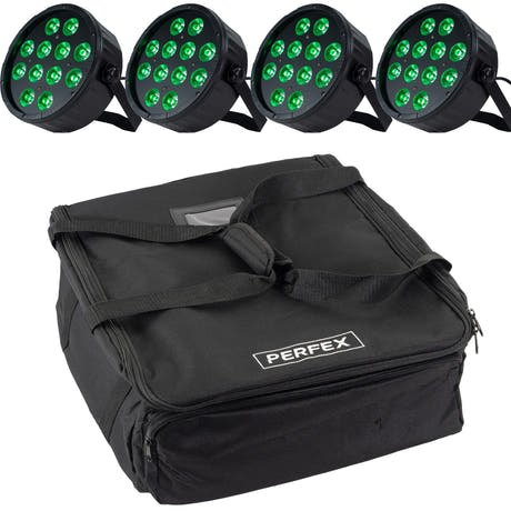 Marconi Polaris 12x12W RGBW Parlampe 4 pcs. Bundle avec sac
