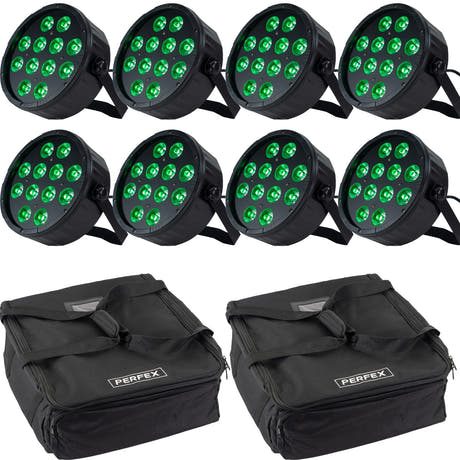 Marconi Polaris 12x12W RGBW Parlampe 8 pcs. Bundle avec sac