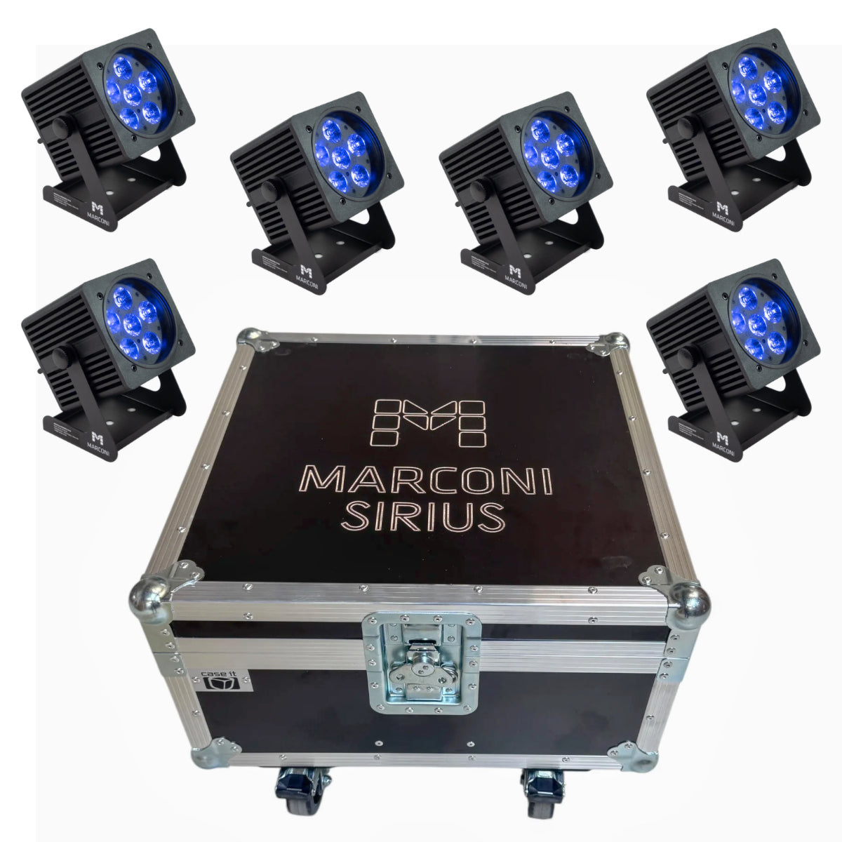 Marconi SIRIUS 6x18W RGBWA+UV IP65 Lampe sur batterie