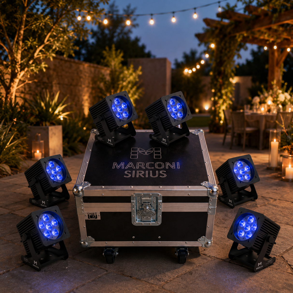 Marconi SIRIUS 6x18W RGBWA+UV IP65 Lampe sur batterie